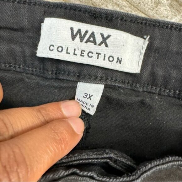 Wax Jean Collection Denim Shorts b lack plus size 3xl - Picture 6 of 8